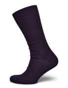 AN IVY Purple Ribbed Socks Lila