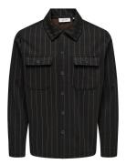 ONLY & SONS Onskodyl Pinstripe Overshirt Svart