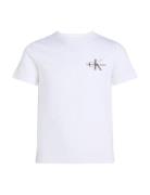 Calvin Klein Chest Monologo Ss T-Shirt Vit