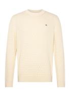 GANT Textured Cotton C-Neck Kräm