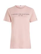 Tommy Hilfiger Reg Corp Logo C-Nk Ss Rosa