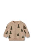 Wheat Jacquard Pullover Tree Beige