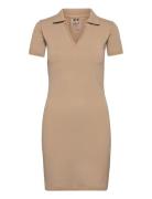 Aim´n Ribbed Seamless Polo Dress Beige