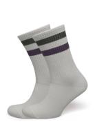 Les Deux Woods Rib Stripe Socks - 2-Pack Vit