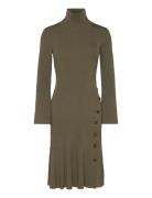 Malina Polly Knitted Midi Dress Khaki Green