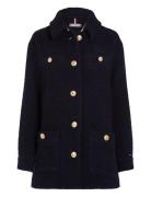 Tommy Hilfiger Boucle Gold Button Shacket Marinblå