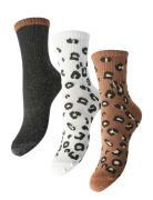 Pieces Pcprima Animal Socks 3 Pack Bc Beige