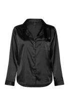 Hunkemöller Satin Long-Sleeved Jacket Svart