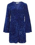 Vila Vibarina Wide Sleeve Glitter Dress Blå