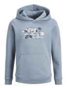 Jack & J S Jcooutdoor Logo Sweat Hood Sn Jnr Blå