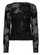 Gina Tricot Flower Embroidery Top Svart