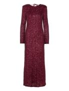 Gina Tricot Sequins Maxi Dress Burgundy