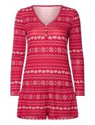 Hunkemöller Pj Short Jersey Fairisle Röd