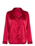 Hunkemöller Satin Long-Sleeved Jacket Röd