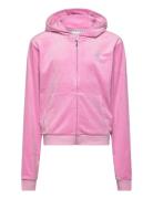 Juicy Couture Diamante Zip Through Hoodie Rosa