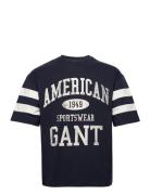 GANT D.2 Collegiate Ss T-Shirt Marinblå