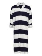 GANT D1. Feminine Striped Rugger Dress Blå