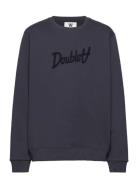 Double A By Wood Wood Rod Junior Aa Script Sweatshirt Blå