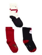 Minymo 3-Pack Socks Röd