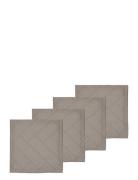 Södahl Stofservietter Tiles Damask Taupe 4 Stk Brun