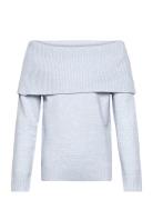 Lindex Sweater Knitted Fold Down Blå