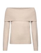 Lindex Sweater Knitted Fold Down Beige