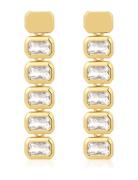 LUV AJ The Bianca Bezel Drop Studs- Gold Guld