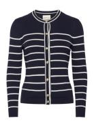 GANT Ribbed Breton Cardigan Marinblå