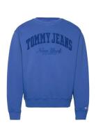 Tommy Jeans Tjm Rlx Vintage Varsity Crew Blå