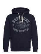 Superdry Lo-Fi Outdoors Relaxed Hood Marinblå