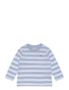 GANT Striped Shield Pique Ls Top Blå