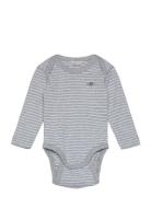 GANT Shield Striped Ls Body Grå