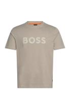 BOSS Te_Logotexture Beige