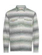 Scotch & Soda Relaxed Fit Stripe Waffle Shirt Grön