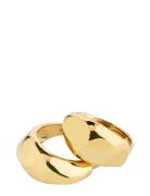 Pilgrim Dune Recycled Rings, 2 In A Set Guld