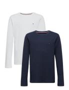 Tommy Hilfiger 2 Pk Ls Tee Marinblå