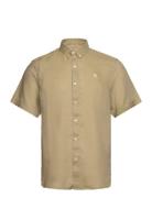 Timberland Mill Brook Linen Short Sleeve Shirt Lemon Pepper Grön