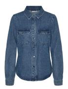 Vero Moda Vmjennie Ls Denim Shirt Mix Ga Noos Blå