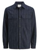 Jack & J S Jprccraymond Spring Stripe Overshirt Sn Marinblå