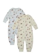 Lindex Pyjamas Bear 2 Pack Blå