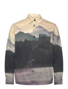 Scotch & Soda Relaxed Fit Printed Twill Overshirt Beige