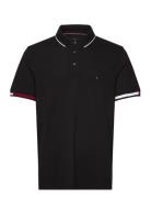 Tommy Hilfiger Flag Cuff Slim Fit Polo Svart