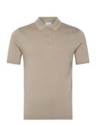 Calvin Klein Knitted Supima Cotton Polo S/S Beige