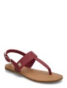 Tommy Hilfiger Leather Thong Sandal Burgundy