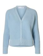 Selected Femme Slfbirla Ls Knit Short Cardigan Blå