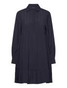 Lexington Clothing A-Line Jaquard Shirt Dress Marinblå