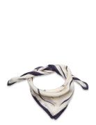 Lexington Clothing Big Wave Printed Silk Scarf Marinblå