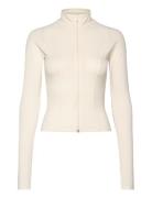 Gina Tricot Soft Touch Zip Jacket Kräm