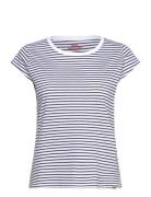 Mads Nørgaard Organic Jersey Stripe Teasy Tee Fav Blå