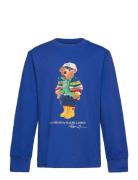 Ralph Lauren Kids Polo Bear Cotton Long-Sleeve Tee Blå